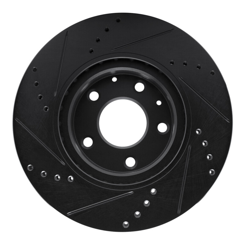 Mazda CX-30 Brake Rotor (1) - Front Right - R1 Concepts - Drilled & Slotted - Black - `19-`25